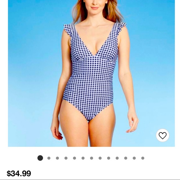 Women's Ruffle GinghamCoverage One Piece Swimsuit - Picture 1 of 4